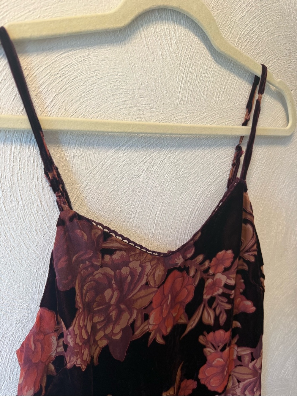 B.O.G. Collective Burgundy Floral Burnout Slip Dress Whimsigoth Midi NWT XS - Picture 4 of 8